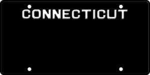 USA license plate Connecticut black text