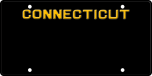 USA license plate Connecticut black2 text