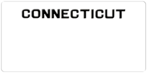 USA license plate Connecticut white text