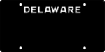 USA license plate Delaware black text