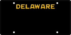 USA license plate Delaware black2 text