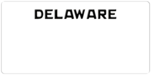 USA license plate Delaware white text