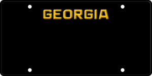 USA license plate Georgia black2 text