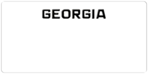 USA license plate Georgia white text
