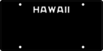 USA license plate Hawaii black text