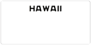 USA license plate Hawaii white text