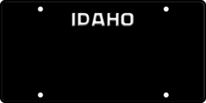 USA license plate Idaho black text