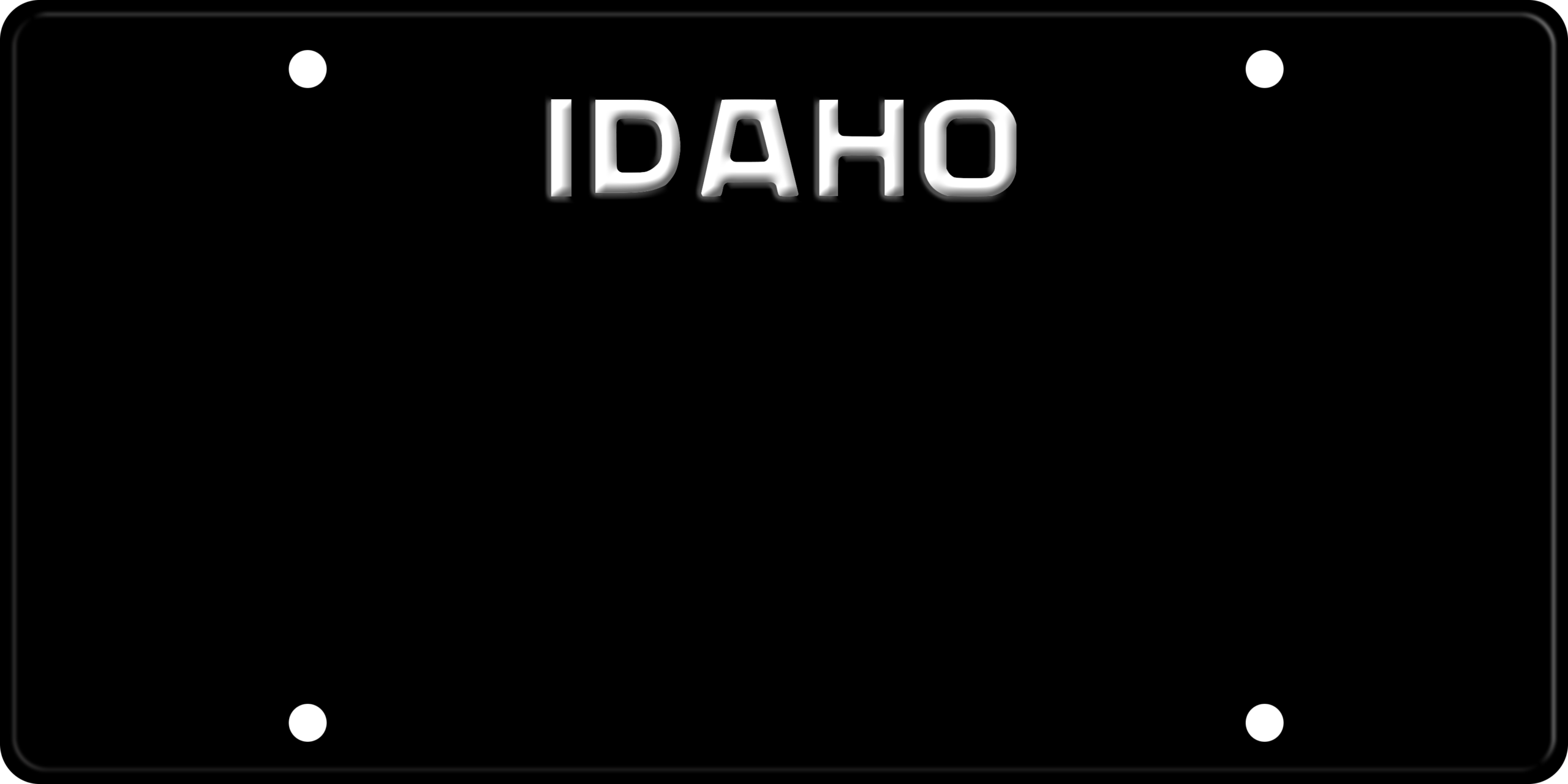 USA license plate Idaho black text