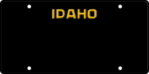 USA license plate Idaho black2 text