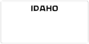 USA license plate Idaho white text