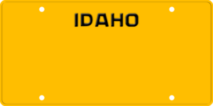 USA license plate Idaho yellow text