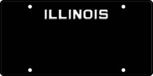 USA license plate Illinois black text