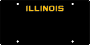 USA license plate Illinois black2 text