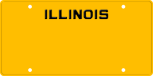 USA license plate Illinois yellow text