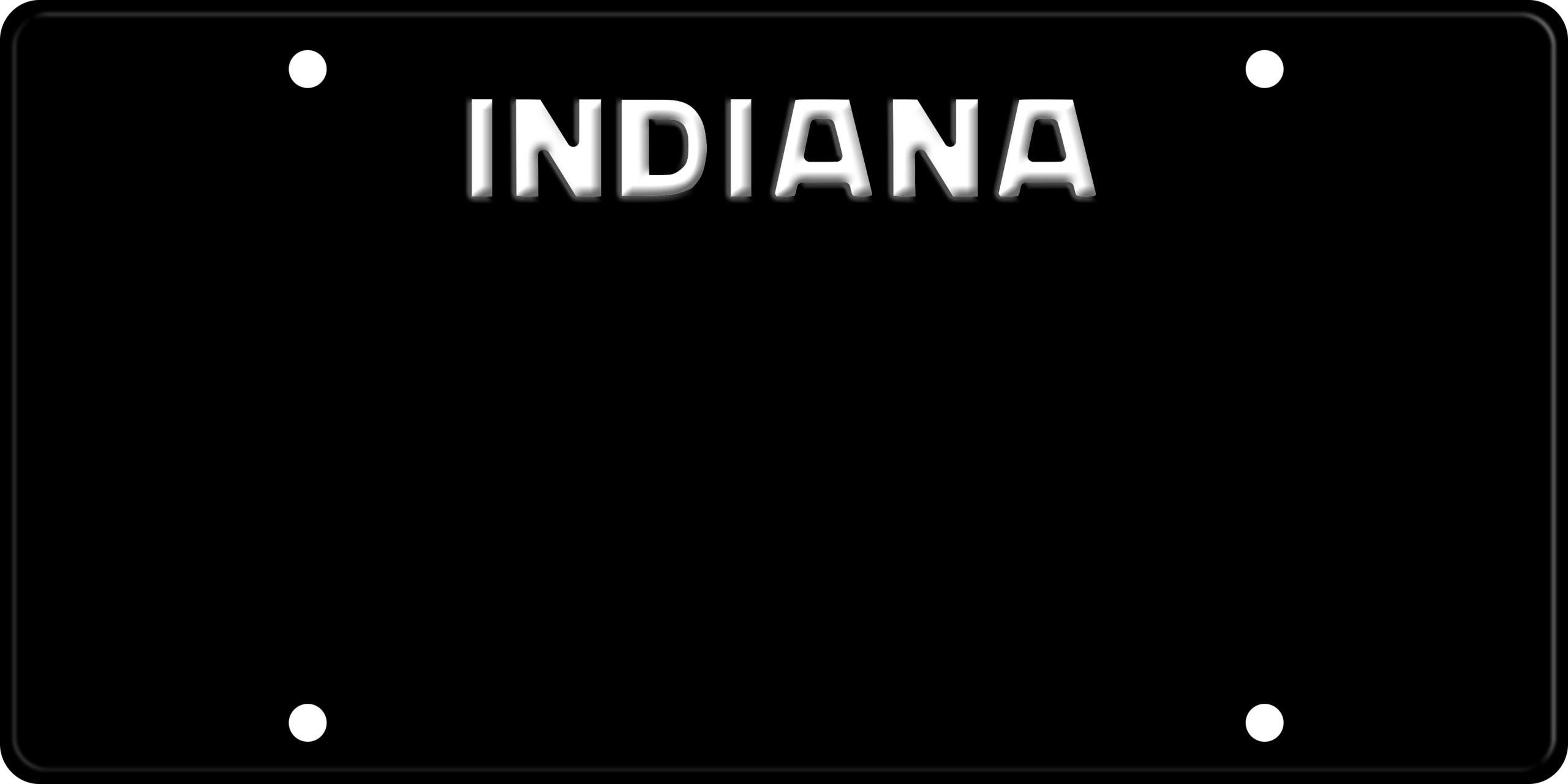 USA license plate Indiana black text