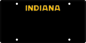 USA license plate Indiana black2 text
