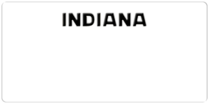 USA license plate Indiana white text