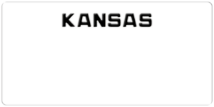 USA license plate Kansas white text