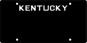 USA license plate Kentucky black text