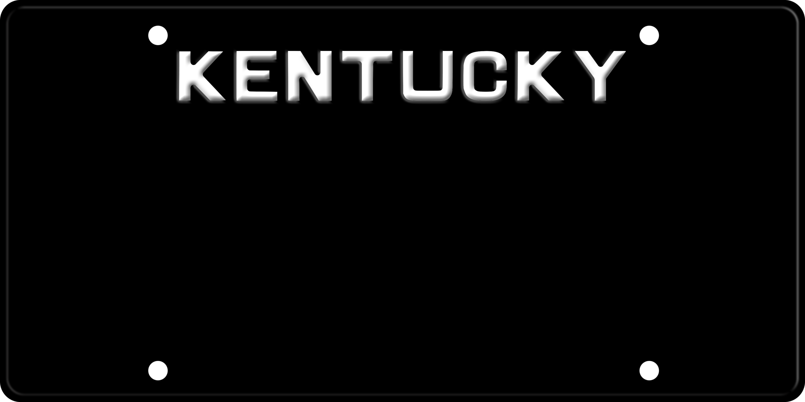 USA license plate Kentucky black text