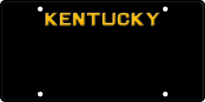 USA license plate Kentucky black2 text