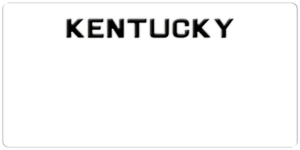 USA license plate Kentucky white text