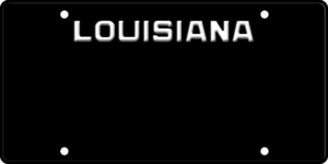 USA license plate Louisiana black text