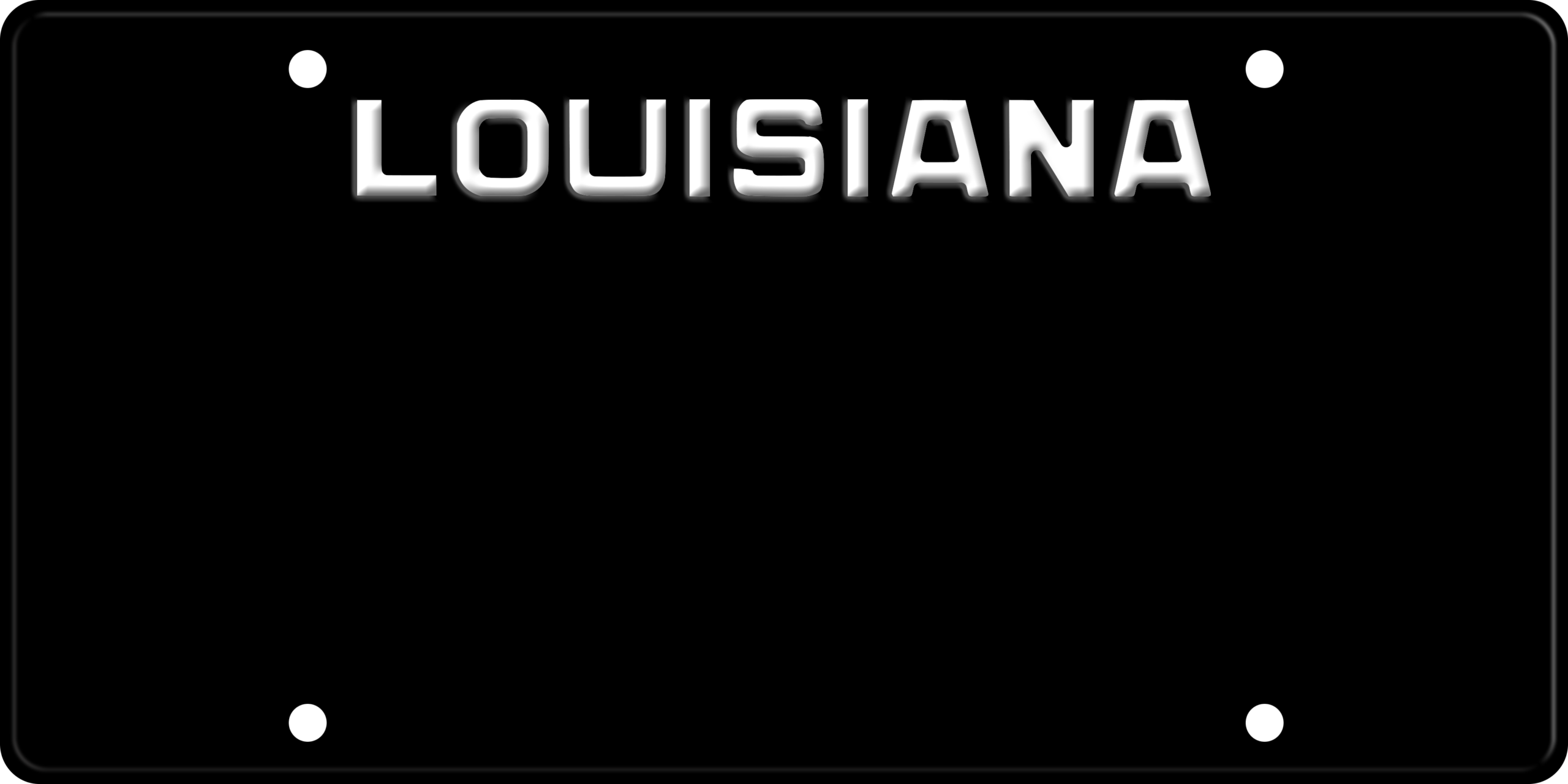 USA license plate Louisiana black text