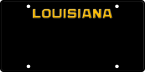 USA license plate Louisiana black2 text