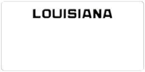 USA license plate Louisiana white text