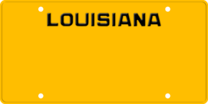 USA license plate Louisiana yellow text