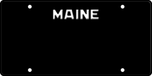 USA license plate Maine black text