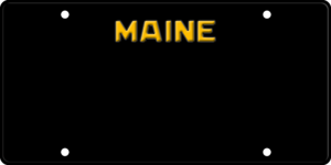 USA license plate Maine black2 text