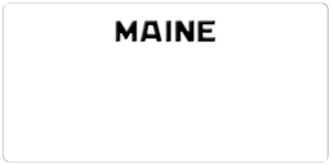 USA license plate Maine white text